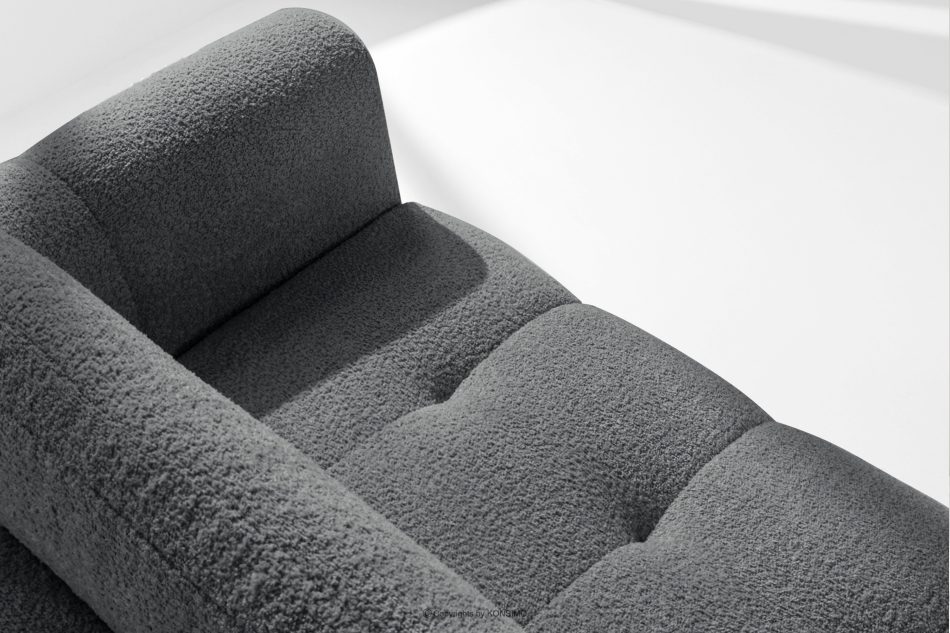 RAVIA Ecksofa mit Steppung im Japandi-Stil Boucle links dunkelgrau dunkelgrau - Foto 9