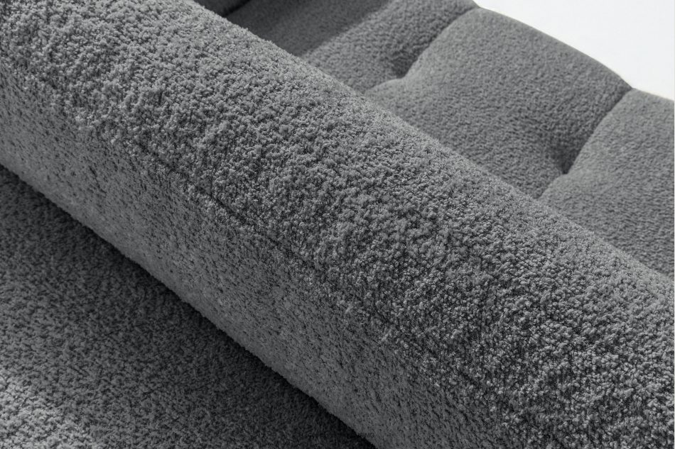 RAVIA Ecksofa mit Steppung im Japandi-Stil Boucle links dunkelgrau dunkelgrau - Foto 11