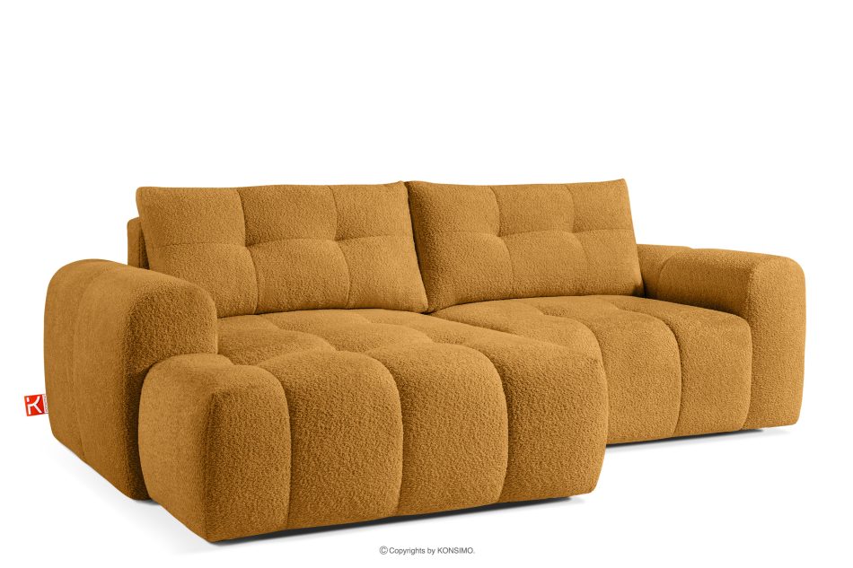 RAVIA Ecksofa mit Steppung im Japandi-Stil Boucle links honigfarben honigfarben - Foto 2