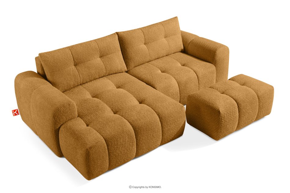 RAVIA Ecksofa mit Steppung im Japandi-Stil Boucle links honigfarben honigfarben - Foto 6