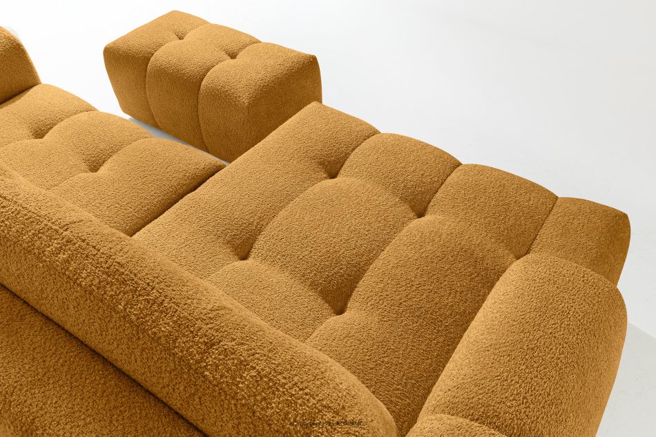 RAVIA Ecksofa mit Steppung im Japandi-Stil Boucle links honigfarben honigfarben - Foto 10