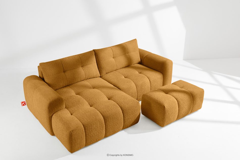 RAVIA Ecksofa mit Steppung im Japandi-Stil Boucle links honigfarben honigfarben - Foto 16