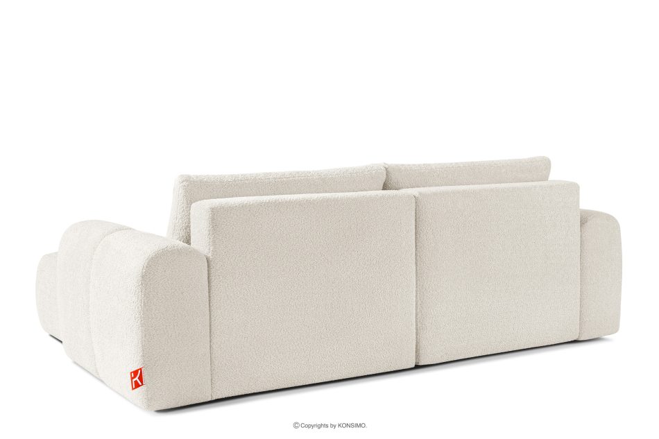 RAVIA Ecksofa mit Steppung im Japandi-Boucle-Stil links weiß weiß - Foto 4