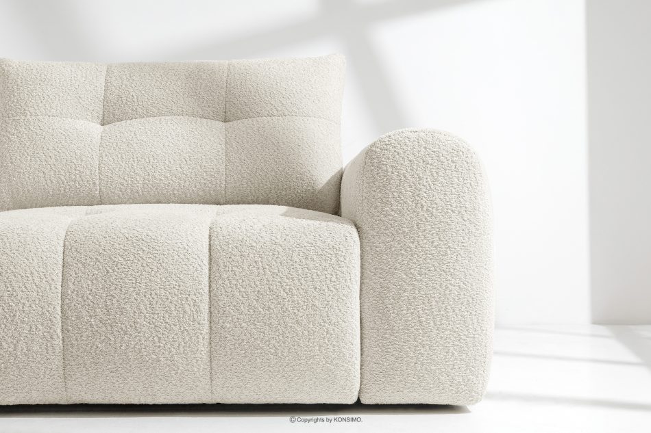RAVIA Ecksofa mit Steppung im Japandi-Boucle-Stil links weiß weiß - Foto 7