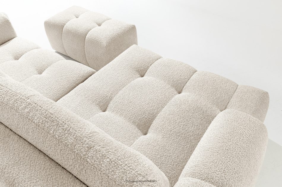 RAVIA Ecksofa mit Steppung im Japandi-Boucle-Stil links weiß weiß - Foto 9
