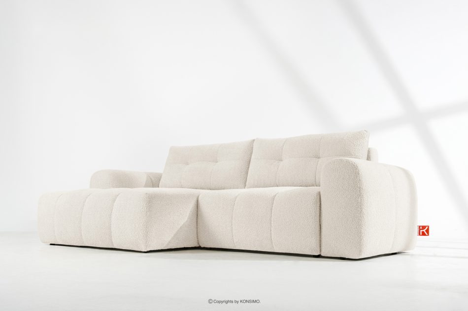 RAVIA Ecksofa mit Steppung im Japandi-Boucle-Stil links weiß weiß - Foto 16