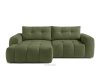 Ecksofa mit Steppung im Japandi-Stil Boucle links oliv