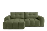 Ecksofa mit Steppung im Japandi-Stil Boucle links oliv