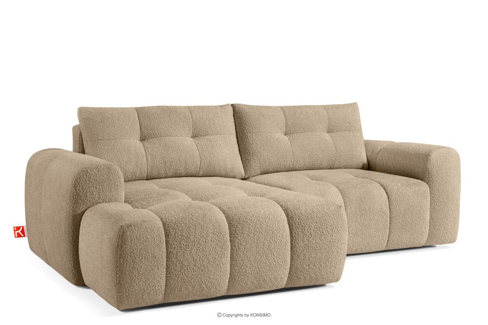 RAVIA Ecksofa mit Steppung im Japandi-Stil Boucle links beige beige - Foto 2
