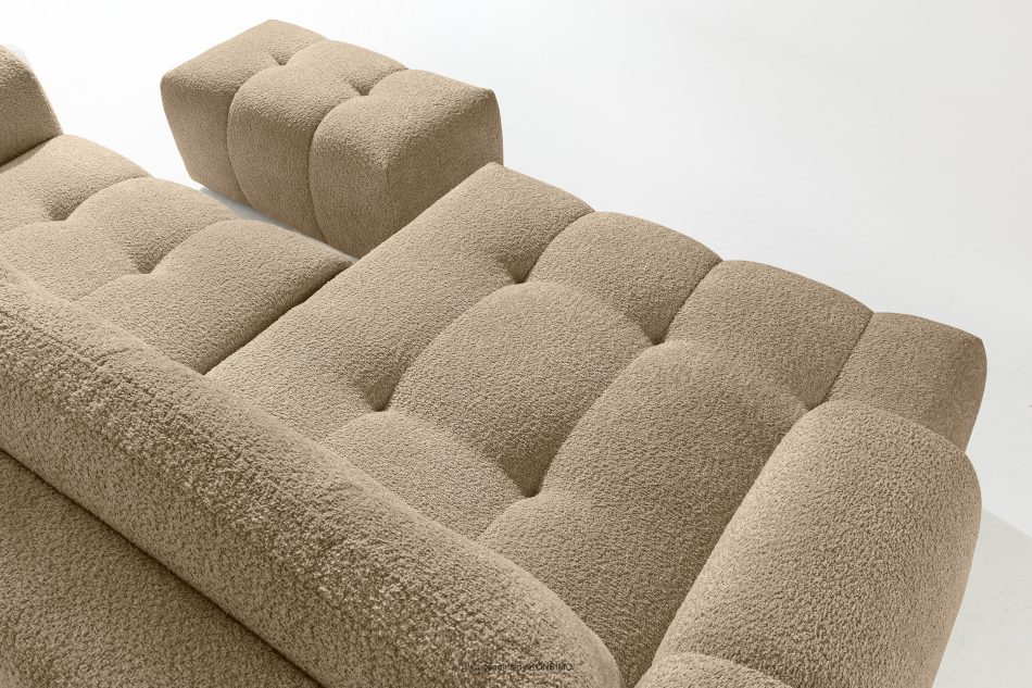 RAVIA Ecksofa mit Steppung im Japandi-Stil Boucle links beige beige - Foto 10