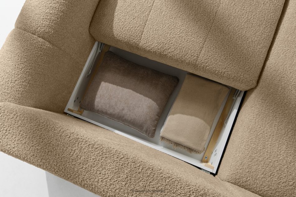 RAVIA Ecksofa mit Steppung im Japandi-Stil Boucle links beige beige - Foto 14