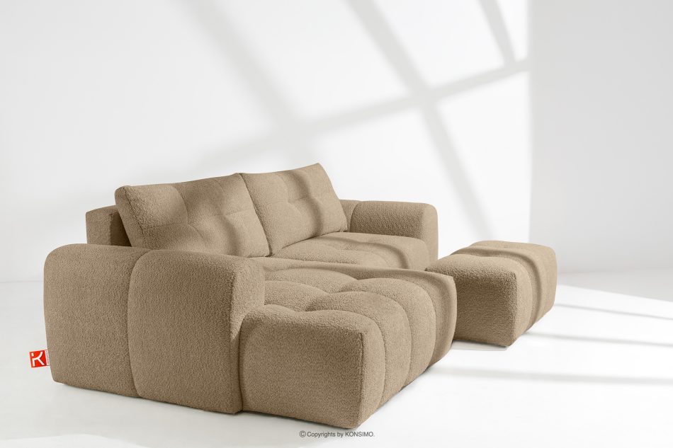 RAVIA Ecksofa mit Steppung im Japandi-Stil Boucle links beige beige - Foto 17