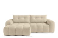 Ecksofa mit Steppung im Japandi-Boucle-Stil links hellbeige