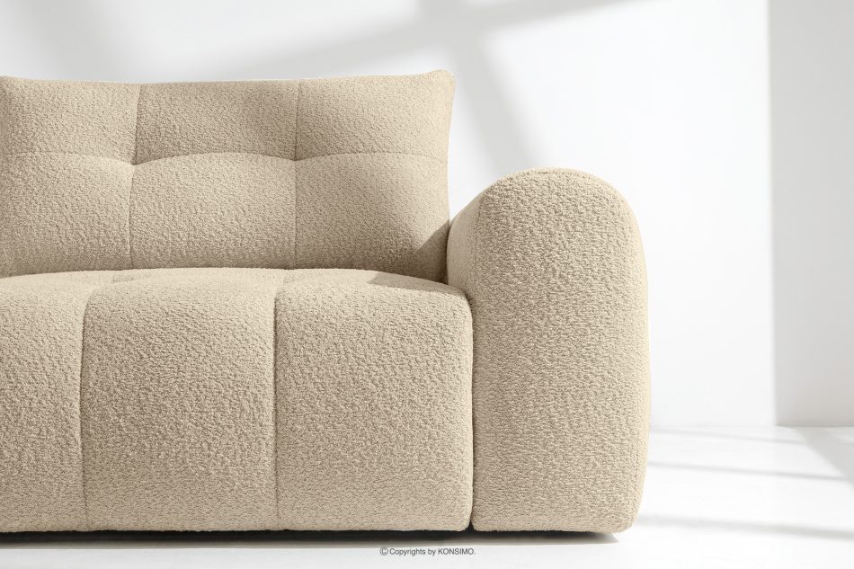 RAVIA Ecksofa mit Steppung im Japandi-Boucle-Stil links hellbeige hellbeige - Foto 8