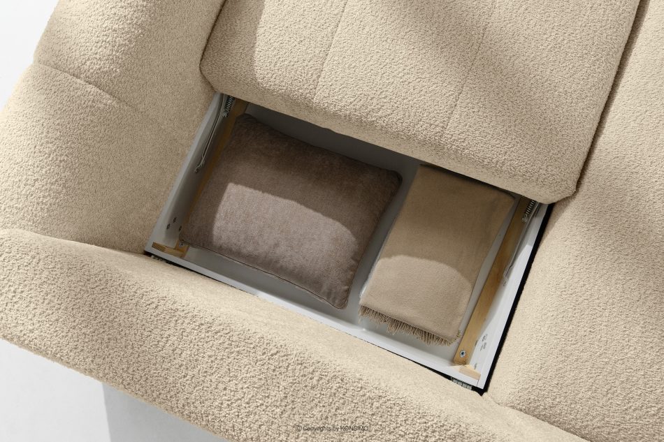 RAVIA Ecksofa mit Steppung im Japandi-Boucle-Stil links hellbeige hellbeige - Foto 14