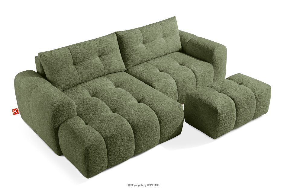 RAVIA Wohnzimmergarnitur im Japandi-Stil Boucle oliv oliv - Foto 2