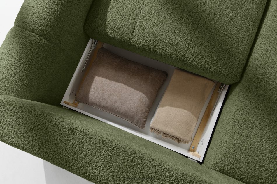 RAVIA Wohnzimmergarnitur im Japandi-Stil Boucle oliv oliv - Foto 15