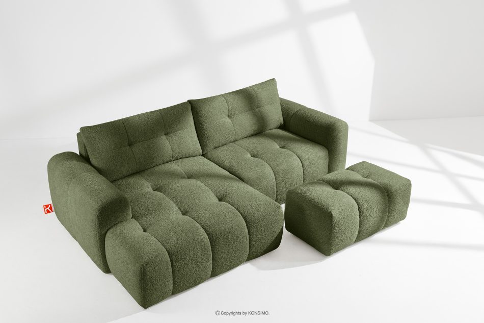 RAVIA Wohnzimmergarnitur im Japandi-Stil Boucle oliv oliv - Foto 1
