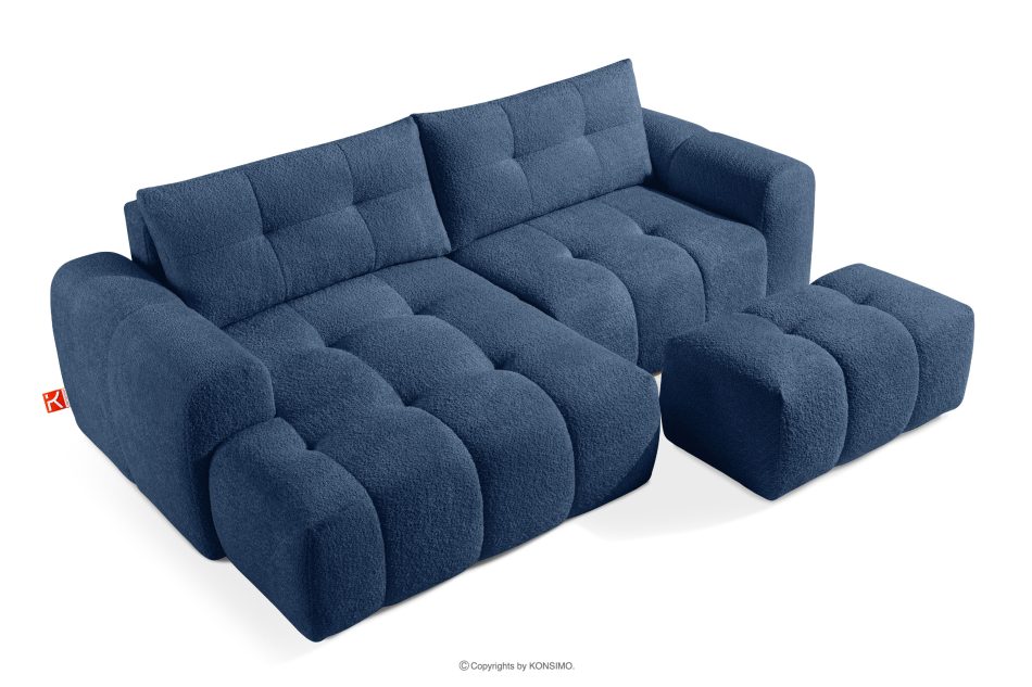 RAVIA Wohnzimmergarnitur im Japandi-Stil Boucle marineblau dunkelblau - Foto 2