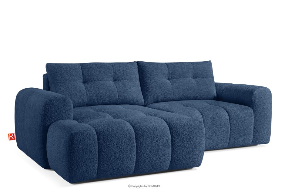 RAVIA Wohnzimmergarnitur im Japandi-Stil Boucle marineblau dunkelblau - Foto 5