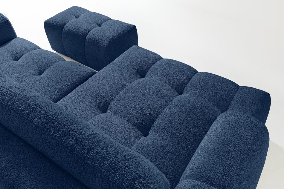 RAVIA Wohnzimmergarnitur im Japandi-Stil Boucle marineblau dunkelblau - Foto 10