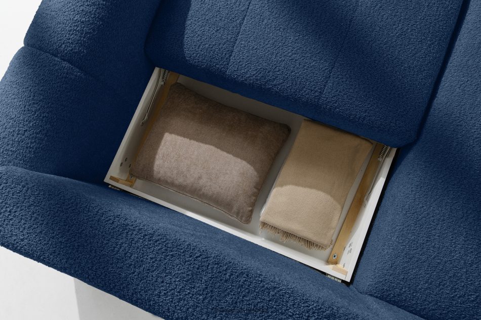 RAVIA Wohnzimmergarnitur im Japandi-Stil Boucle marineblau dunkelblau - Foto 14