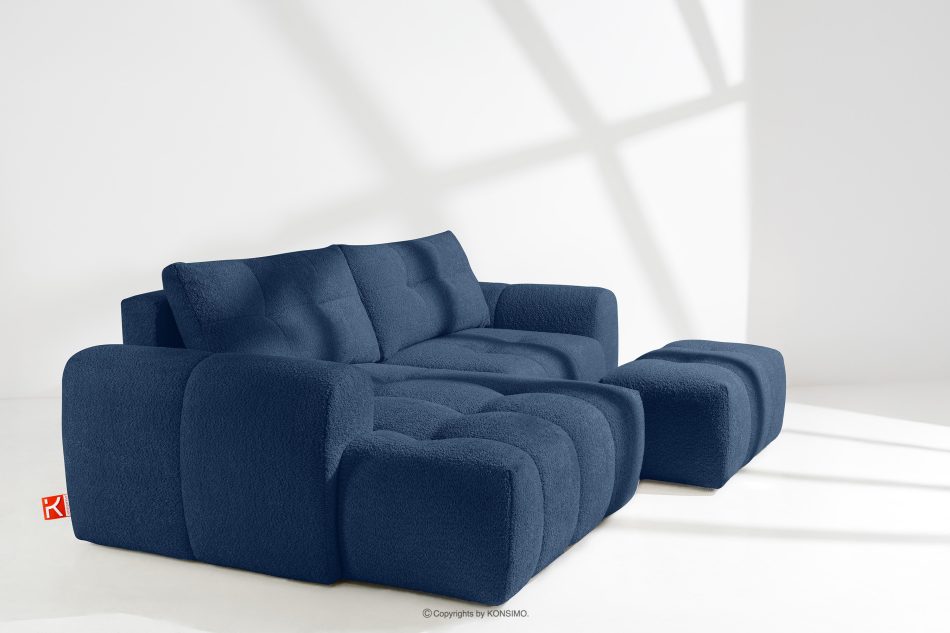 RAVIA Wohnzimmergarnitur im Japandi-Stil Boucle marineblau dunkelblau - Foto 19