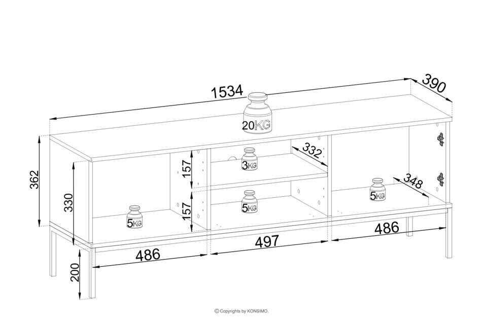 FONTE Cremefarbene Kommode mit Lamellen auf hohen Beinen cremig - Foto 5