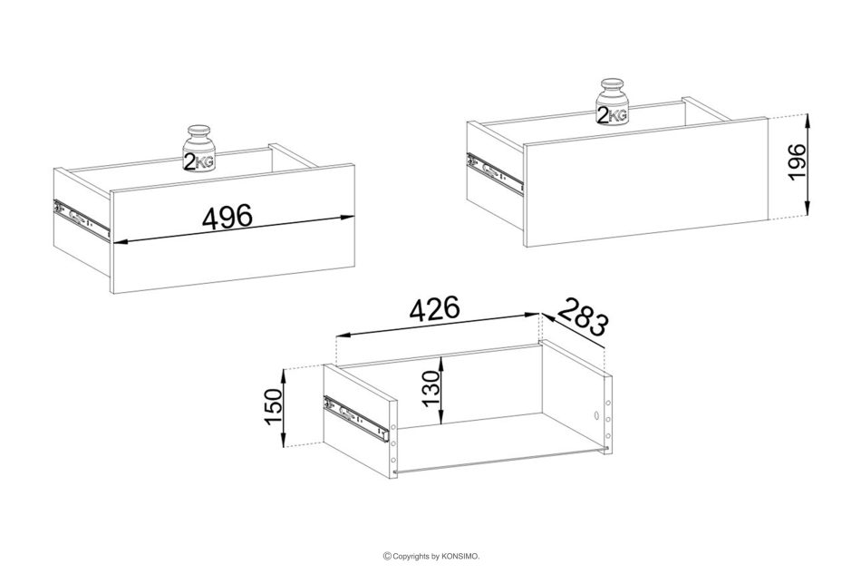 FONTE Cremefarbene breite Kommode mit Glastüren und Lamellen cremig - Foto 6