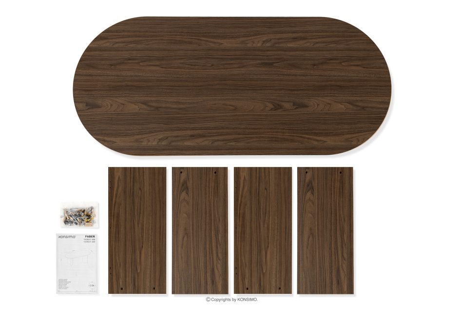 FABER Esstisch im modernen Stil aus dunklem Nussbaumholz dunkle Nuss - Foto 9