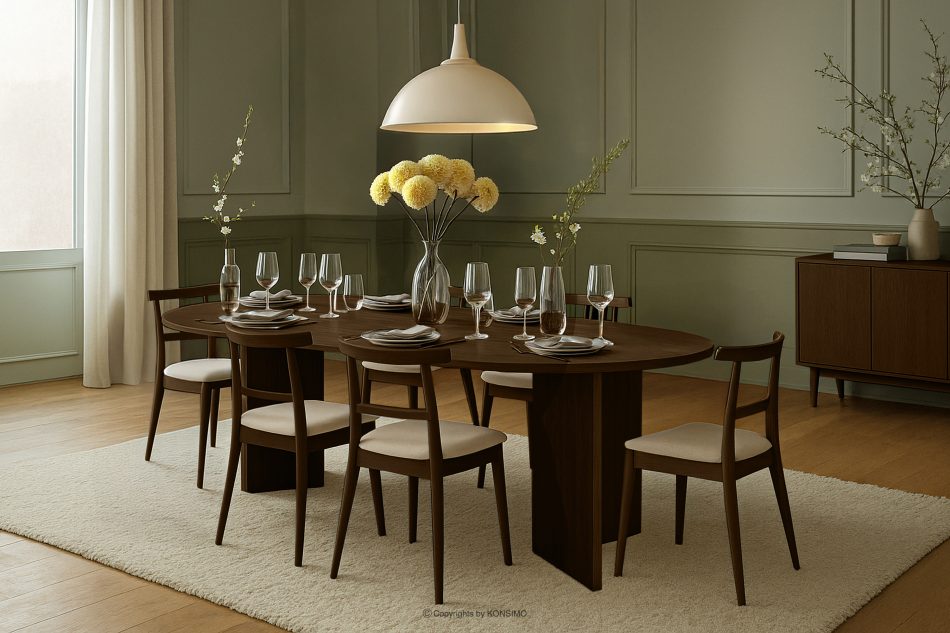 FABER Esstisch im modernen Stil aus dunklem Nussbaumholz dunkle Nuss - Foto 12