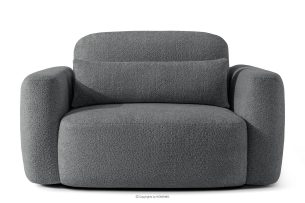 ELOSA, https://konsimo.de/kollektion/elosa/ Sessel im japanischen Stil aus dunkelgrauem Bouclé-Stoff dunkelgrau - Foto