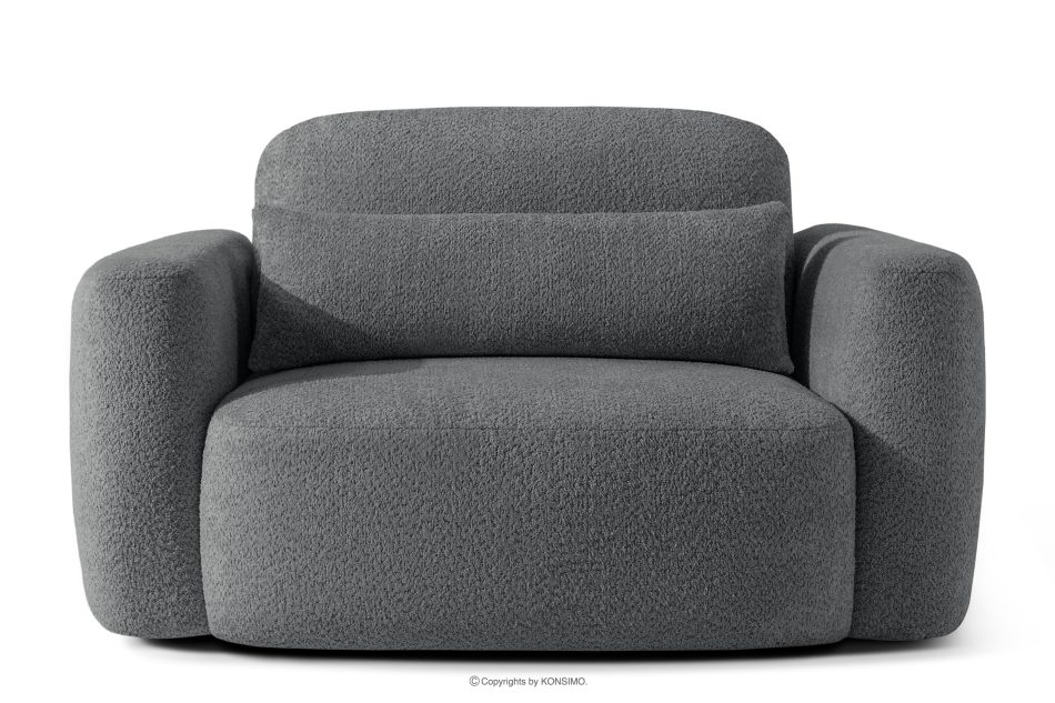 ELOSA Sessel im japanischen Stil aus dunkelgrauem Bouclé-Stoff dunkelgrau - Foto 0