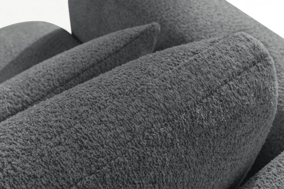 ELOSA Sessel im japanischen Stil aus dunkelgrauem Bouclé-Stoff dunkelgrau - Foto 8