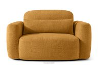 Sessel im japanischen Stil aus honigfarbenem Bouclé-Stoff