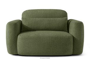 ELOSA, https://konsimo.de/kollektion/elosa/ Sessel im japanischen Stil aus olivgrünem Bouclé-Stoff olivgrün - Foto