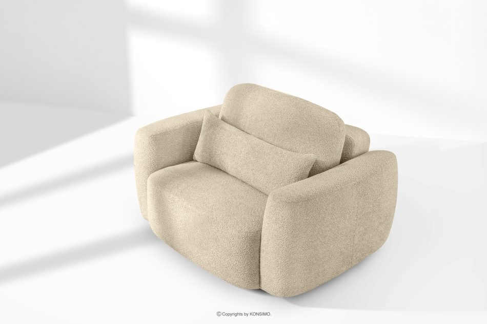 ELOSA Japandi-Sessel aus hellbeigem Bouclé-Stoff hellbeige - Foto 14