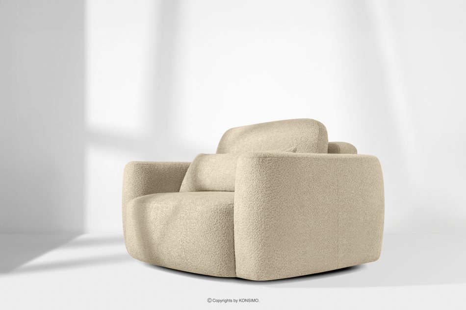 ELOSA Japandi-Sessel aus hellbeigem Bouclé-Stoff hellbeige - Foto 15