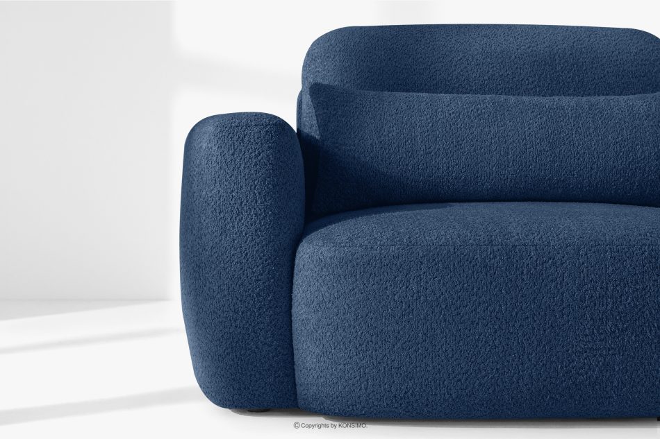 ELOSA Sessel im japanischen Stil aus dunkelblauem Bouclé-Stoff dunkelblau - Foto 5