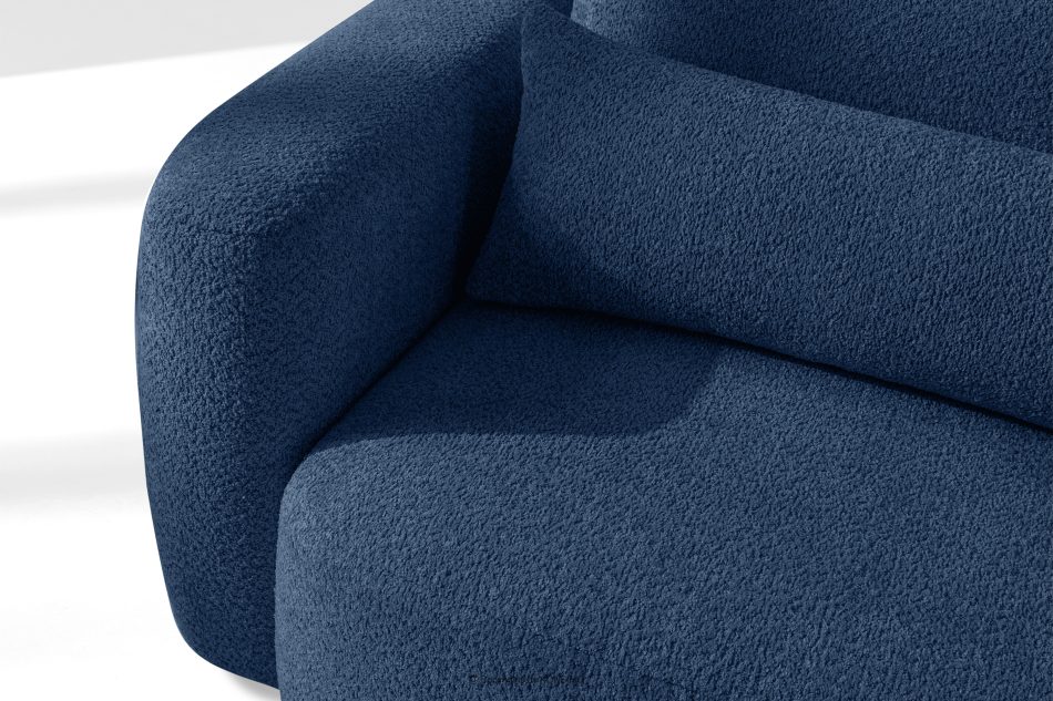 ELOSA Sessel im japanischen Stil aus dunkelblauem Bouclé-Stoff dunkelblau - Foto 6