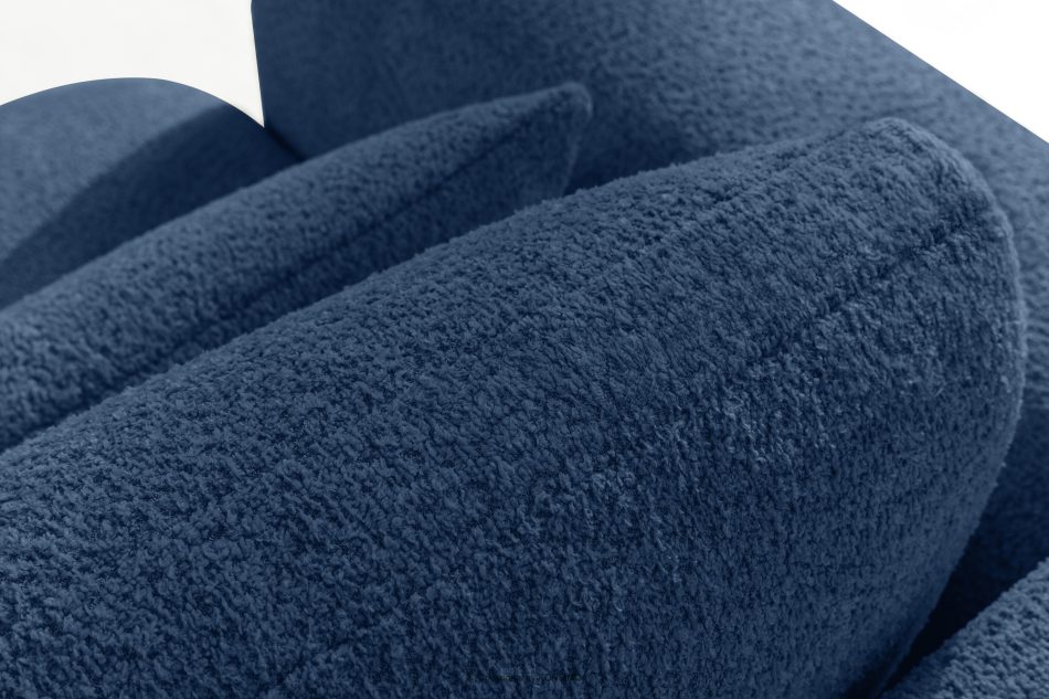 ELOSA Sessel im japanischen Stil aus dunkelblauem Bouclé-Stoff dunkelblau - Foto 8