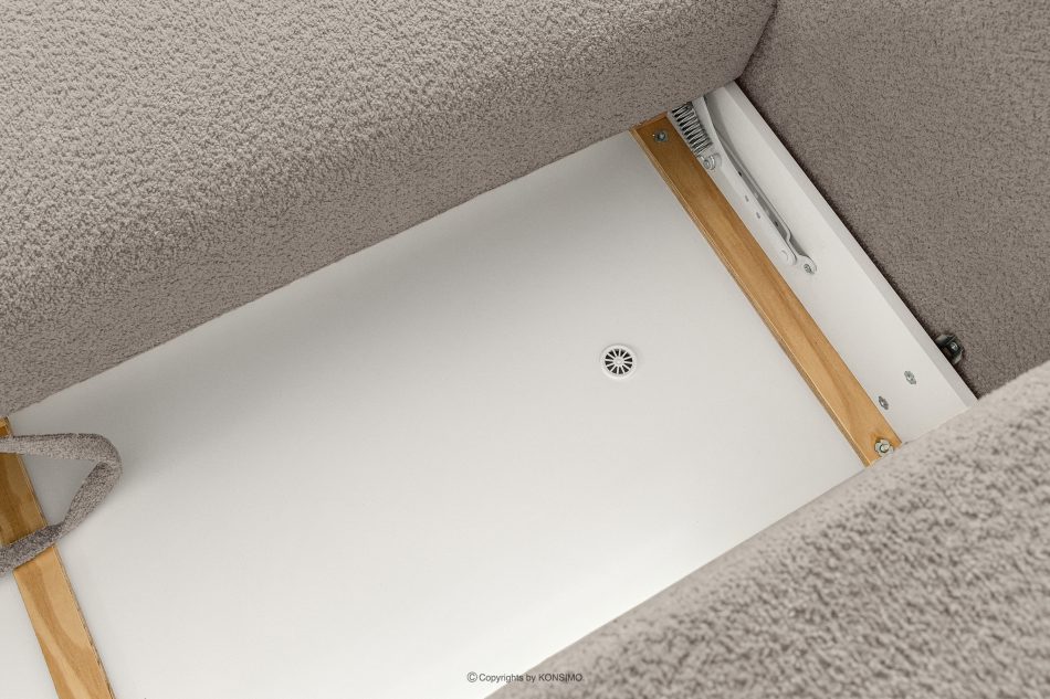 ELOSA Sofa 3 Japandi aus grauem Bouclé-Stoff grau - Foto 12
