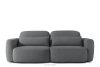 Dreisitzer-Sofa im japanischen Stil mit Bouclé-Stoff in Dunkelgrau