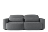Dreisitzer-Sofa im japanischen Stil mit Bouclé-Stoff in Dunkelgrau