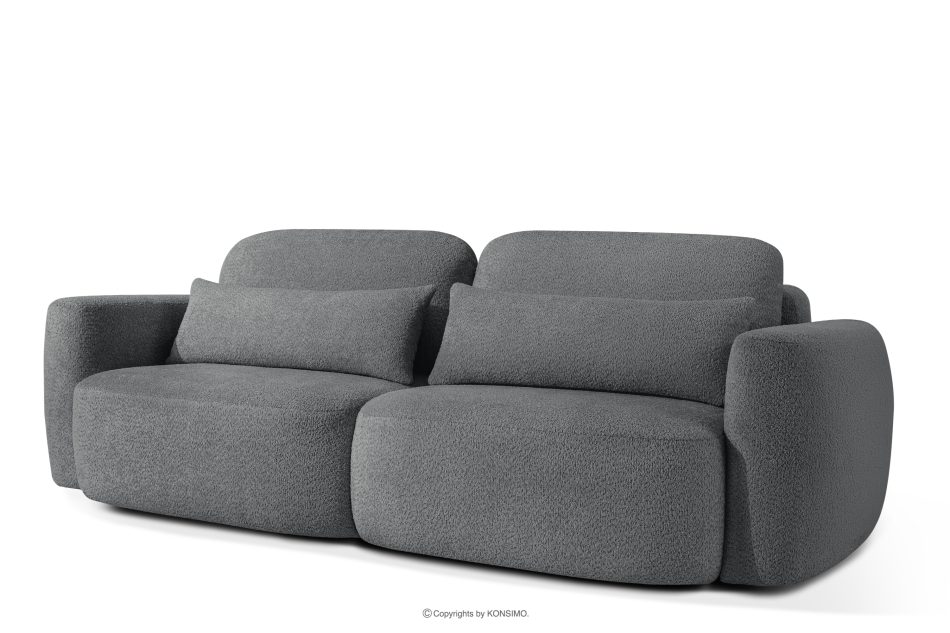 ELOSA Dreisitzer-Sofa im japanischen Stil mit Bouclé-Stoff in Dunkelgrau dunkelgrau - Foto 2