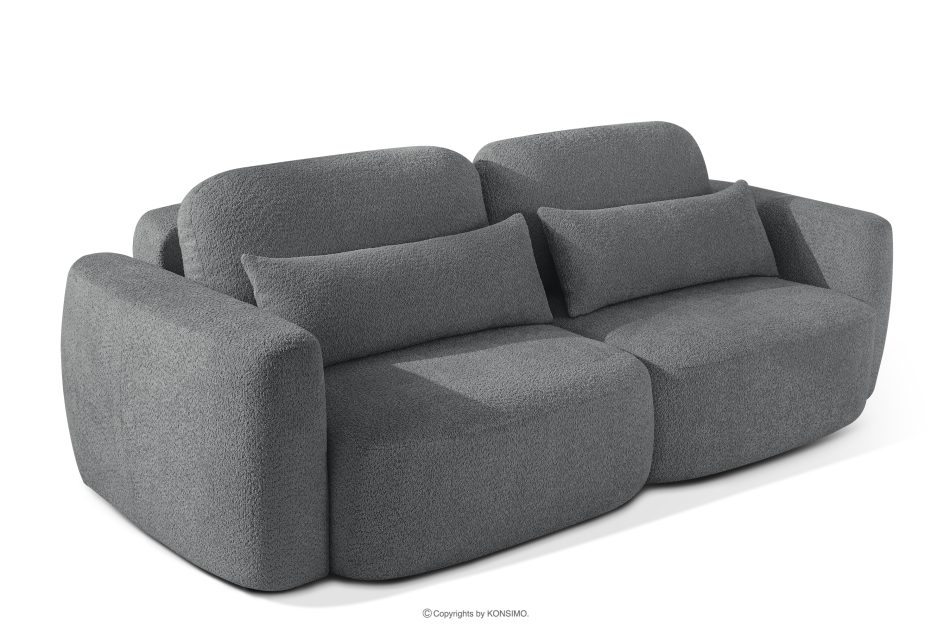 ELOSA Dreisitzer-Sofa im japanischen Stil mit Bouclé-Stoff in Dunkelgrau dunkelgrau - Foto 3