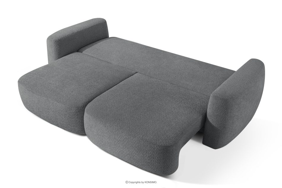ELOSA Dreisitzer-Sofa im japanischen Stil mit Bouclé-Stoff in Dunkelgrau dunkelgrau - Foto 4