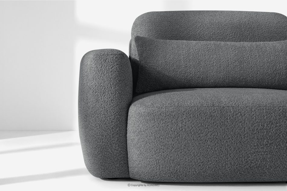 ELOSA Dreisitzer-Sofa im japanischen Stil mit Bouclé-Stoff in Dunkelgrau dunkelgrau - Foto 6