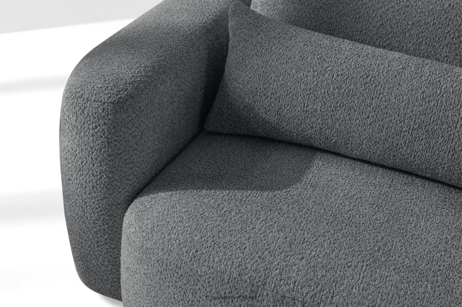ELOSA Dreisitzer-Sofa im japanischen Stil mit Bouclé-Stoff in Dunkelgrau dunkelgrau - Foto 7