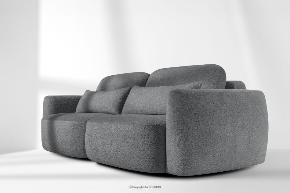ELOSA Dreisitzer-Sofa im japanischen Stil mit Bouclé-Stoff in Dunkelgrau dunkelgrau - Foto 19